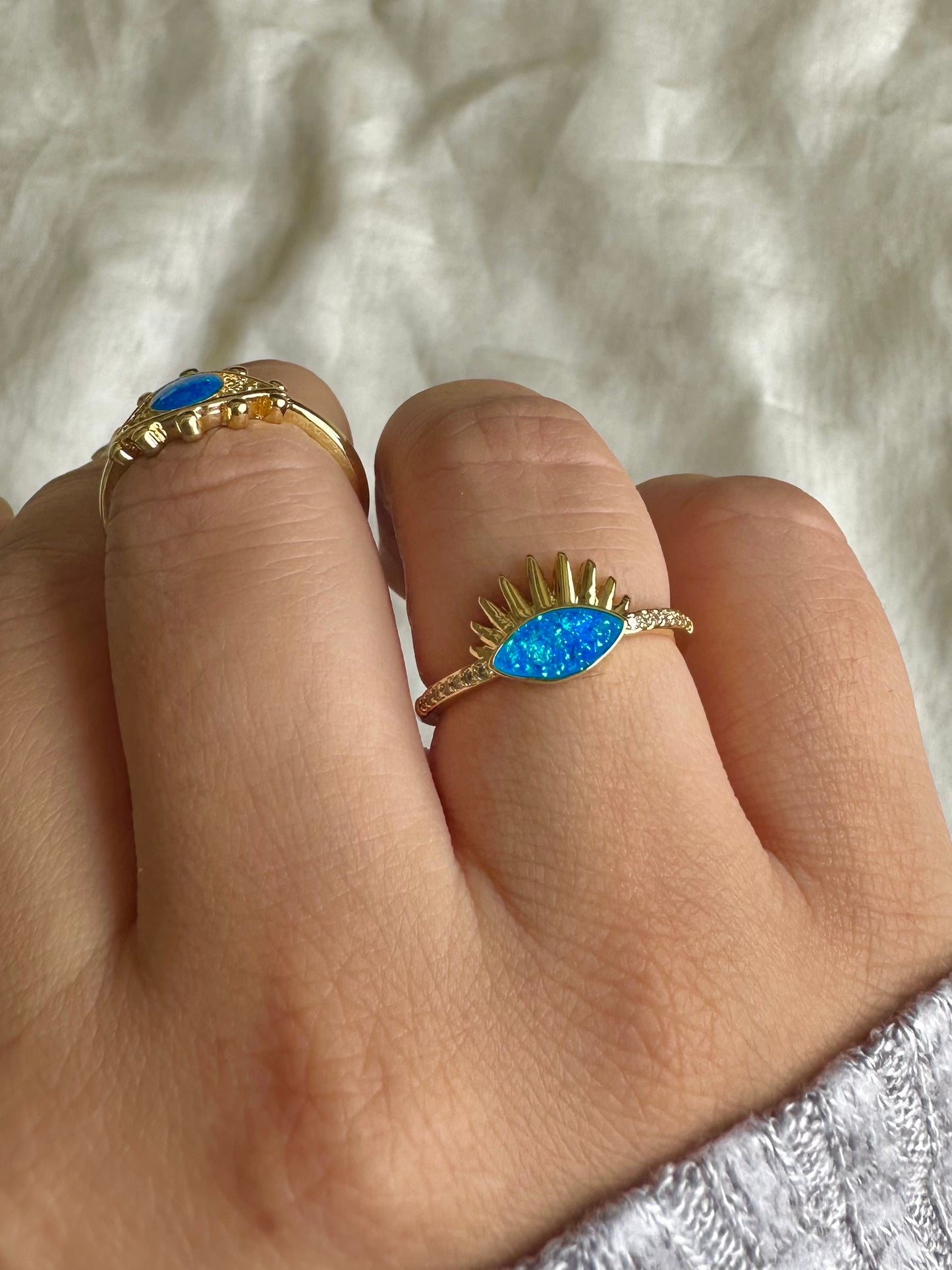Turquoise Evil Eye Rings-2 Designs