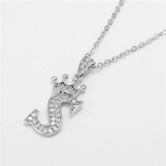 Small Princess Silver Alphabet Necklaces