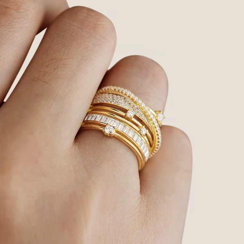 Ultimate Layered Ring- Silver & Gold