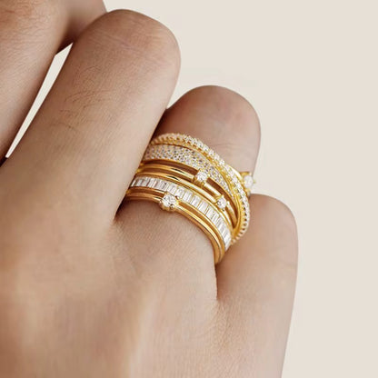 Ultimate Layered Ring- Silver & Gold