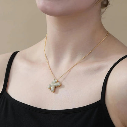 Studded Balloon Alphabets Necklace
