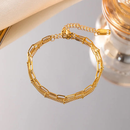 Double Layered SS Chain Bracelet