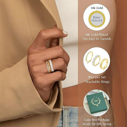 Modern Muse Trio Set of 3 Rings