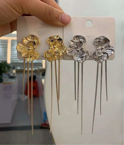 Gold Orchid Danglers