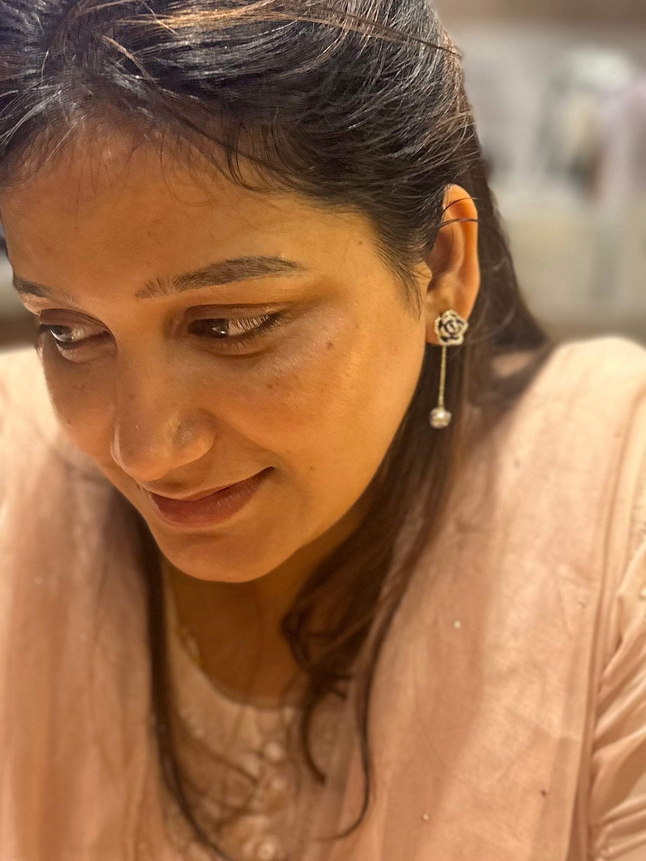 Rose F&B Dangler Earrings