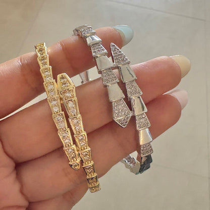 Studded Serpant kada Bracelet-Gold & Silver Option