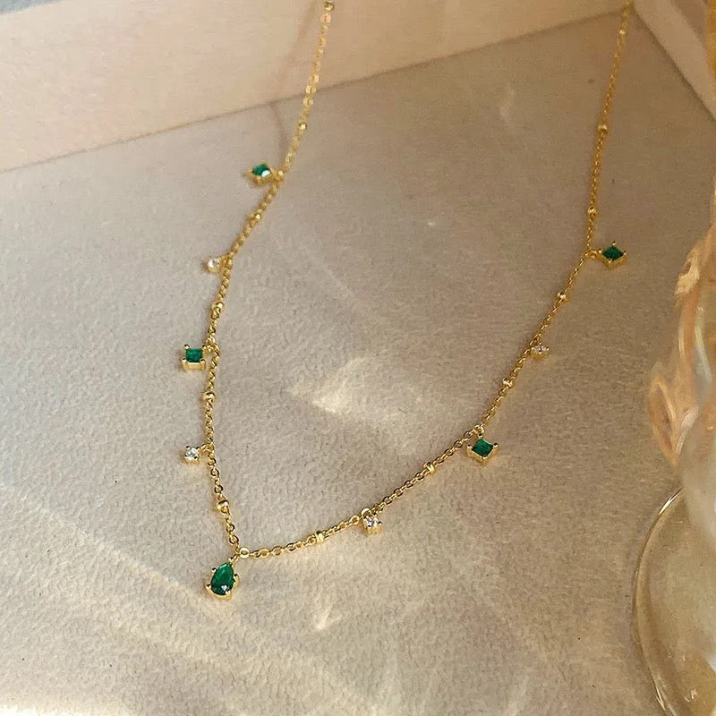 Petite Green Stone Necklace