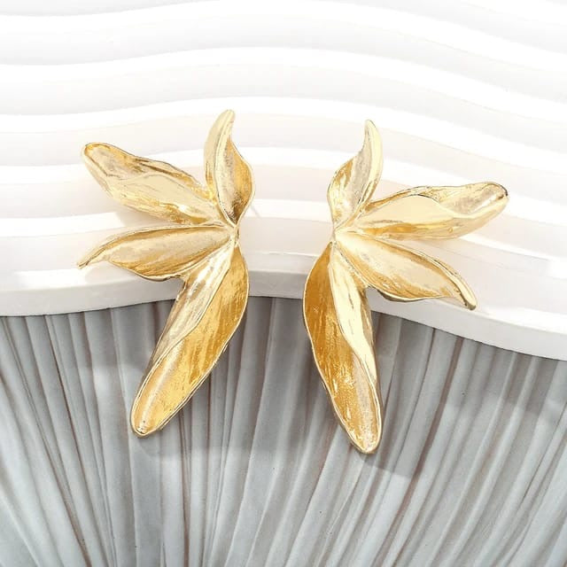 3D Large Wild Flower Earrings-Gold & Silver