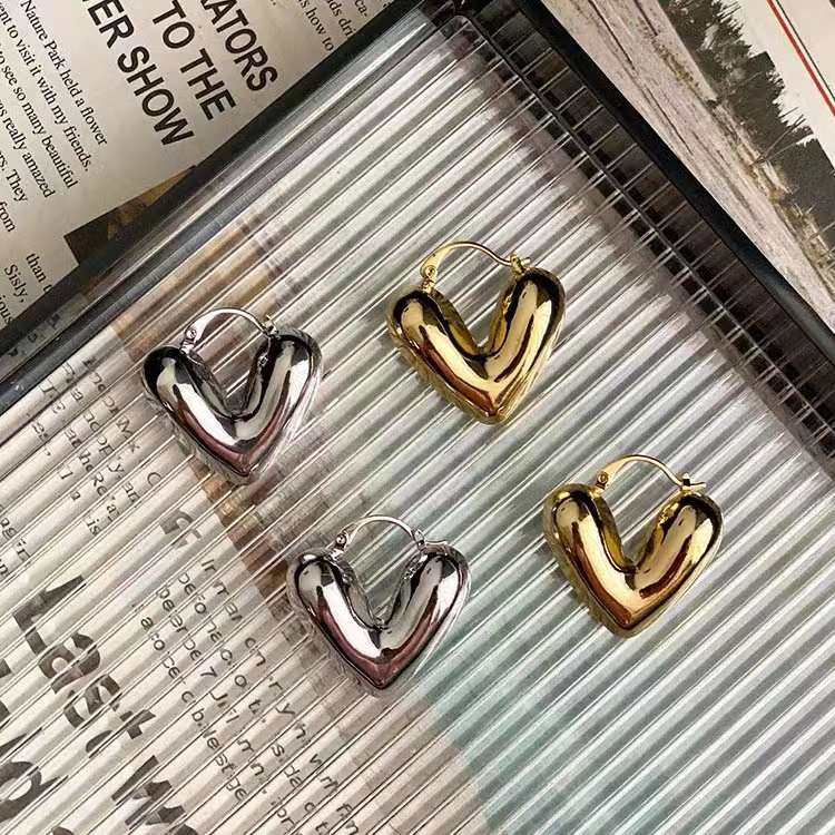 Heart Solid SS Bali -Gold