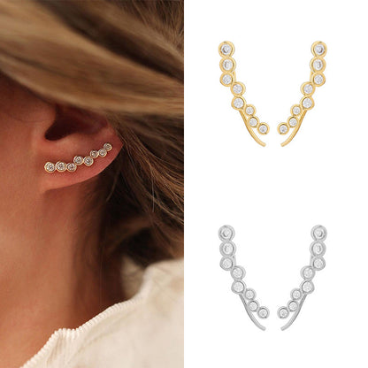 Celeste Climbers / Earrings-Silver & Gold