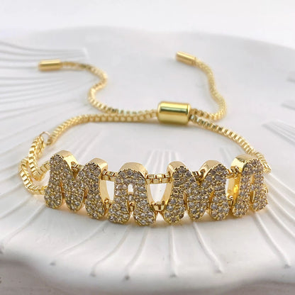 Studded Initial Slider Bracelet-Customised