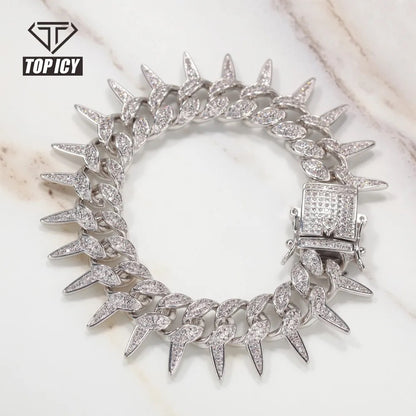 Iced Out Silver Unisex Bracelets-3 Types