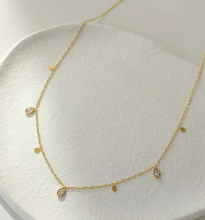 Petite White Stone Necklace