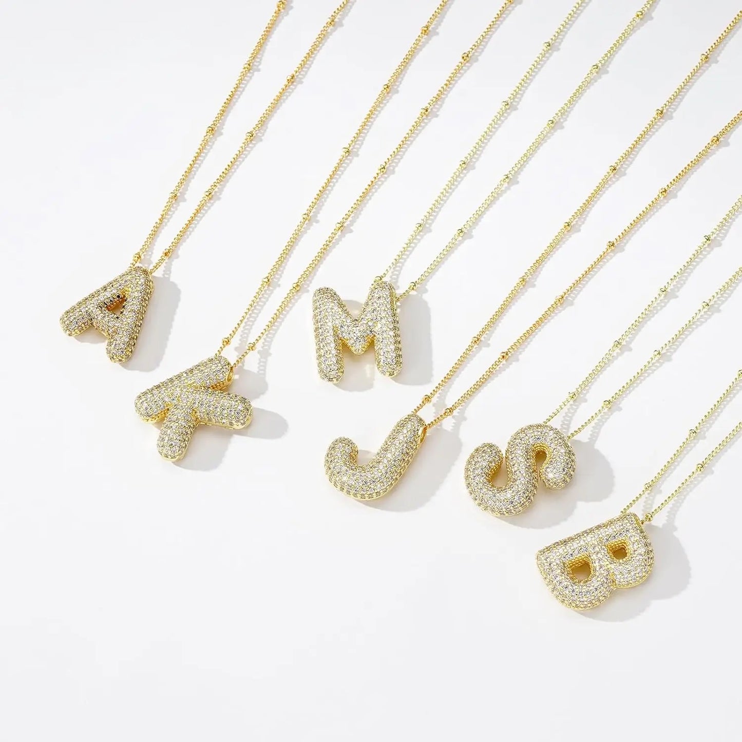 Studded Balloon Alphabets Necklace