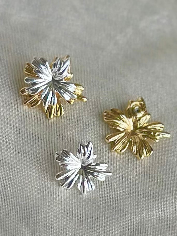 Dual Flower F&B 2in 1 Earrings