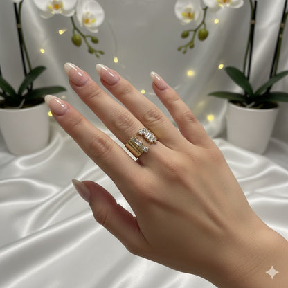 Sparkle Gap Ring-Gold