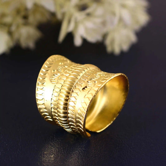 Egyptian Statement Ring - Gold