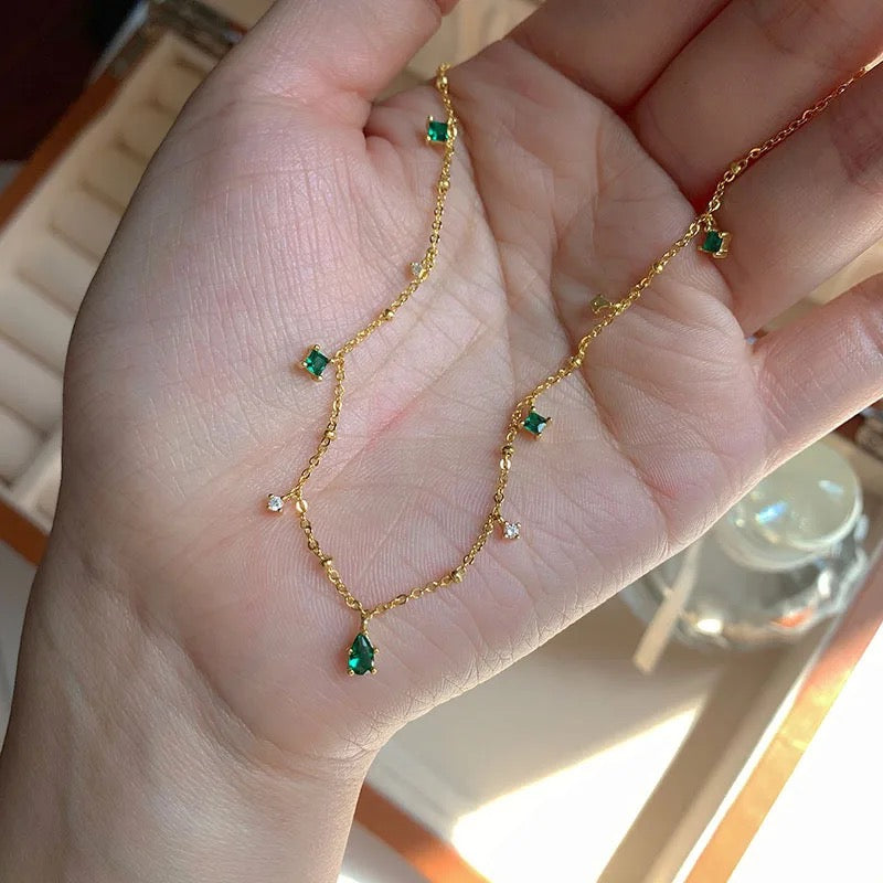 Petite Green Stone Necklace