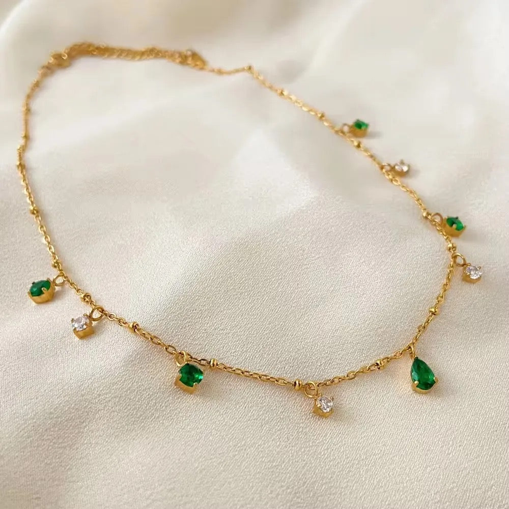 Petite Green Stone Necklace