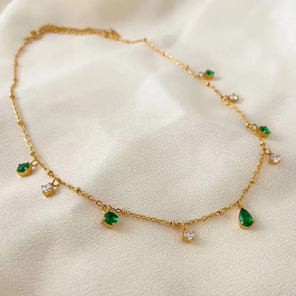 Petite Green Stone Necklace