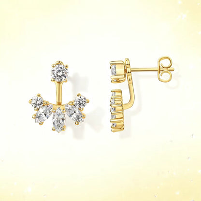 Celestial Ear Jacket F&B Stud Earrings-Gold