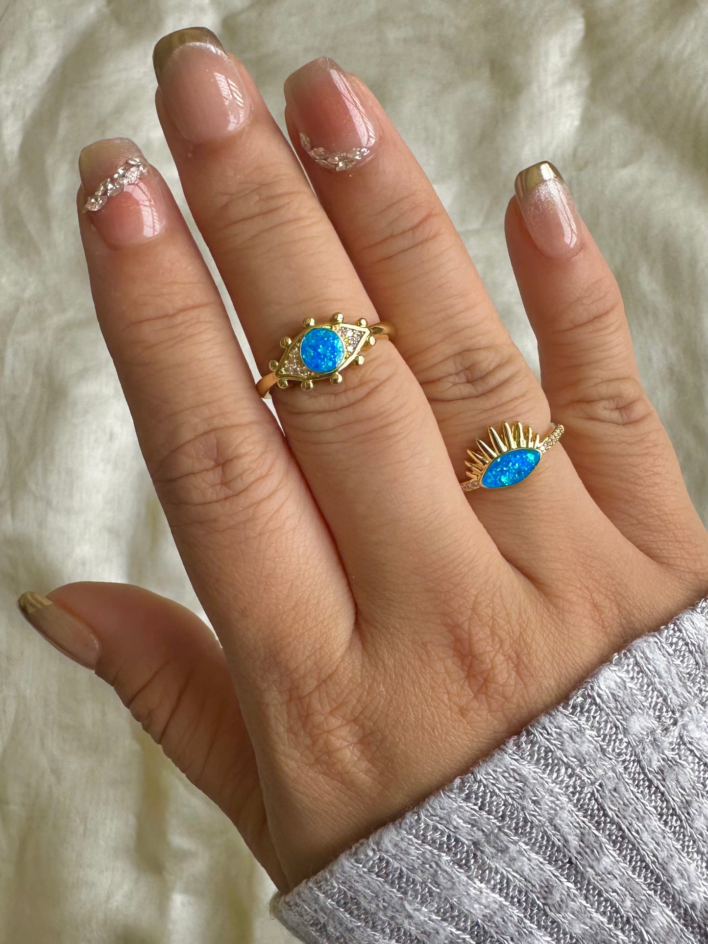 Turquoise Evil Eye Rings-2 Designs