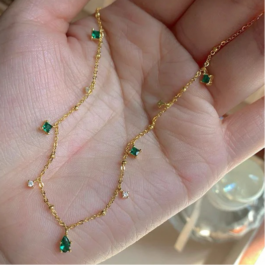 Petite Green Stone Necklace