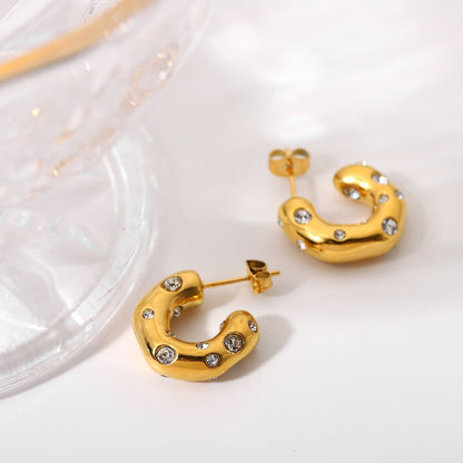 Tiny SS Studded Hoops