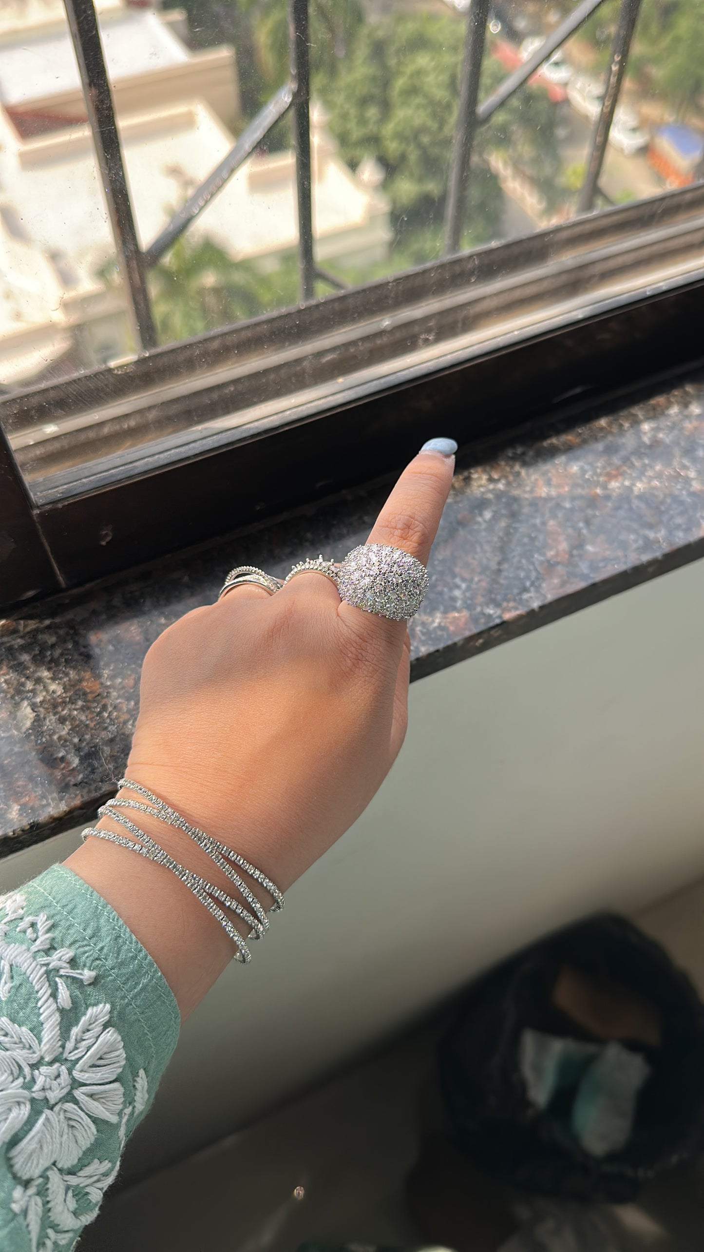 Chunky Studded Silver Ring