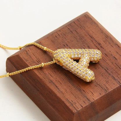 Studded Balloon Alphabets Necklace