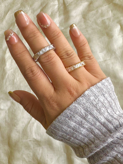 Triangular Eternity Ring-Gold & Silver