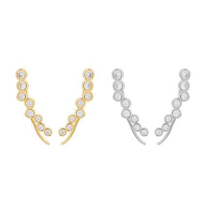 Celeste Climbers / Earrings-Silver & Gold