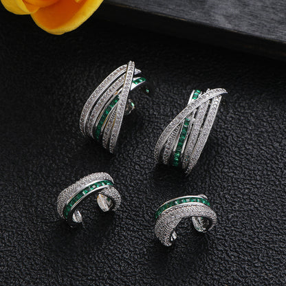 Luxe Eternity Wrap Earrings and Cuffe Set