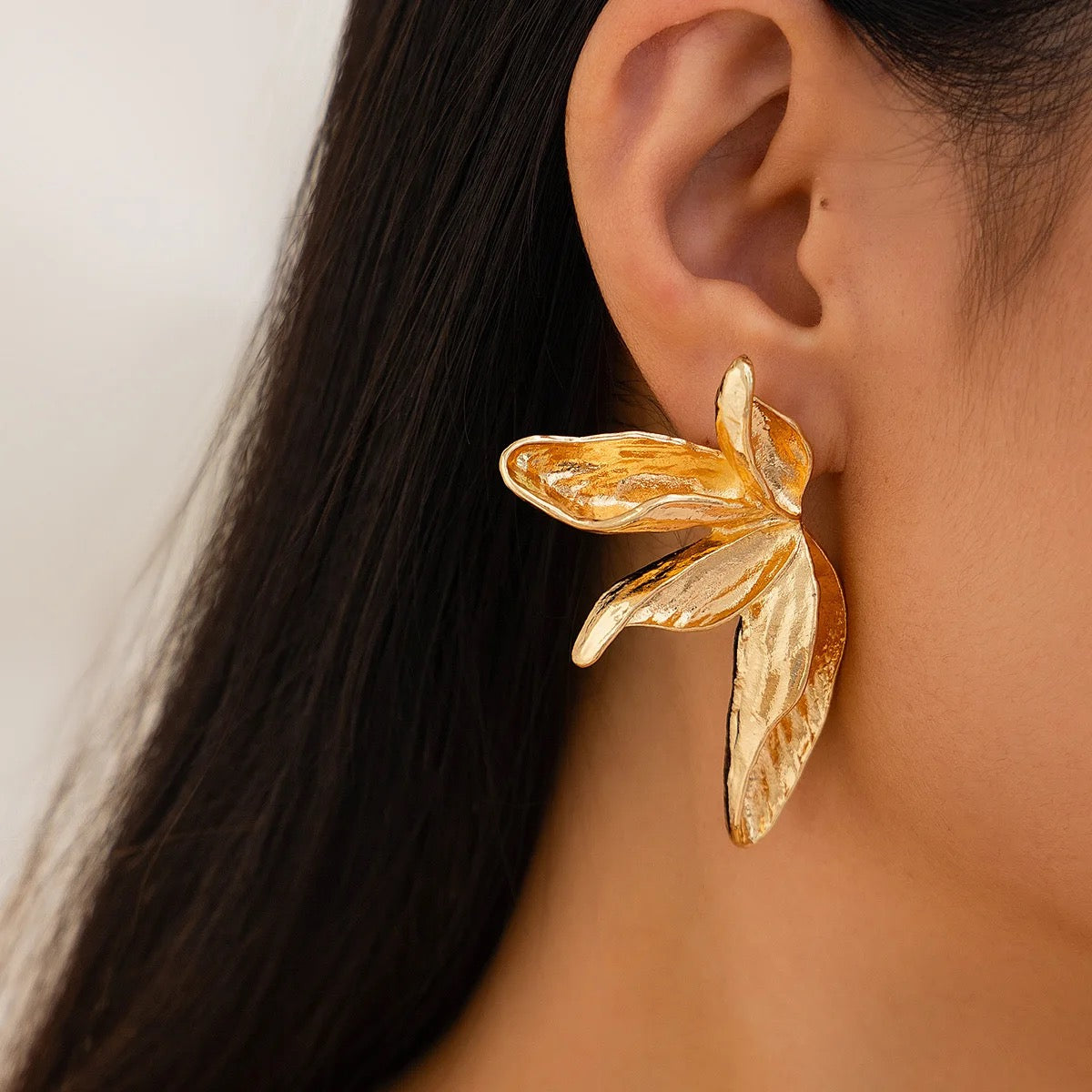 3D Large Wild Flower Earrings-Gold & Silver