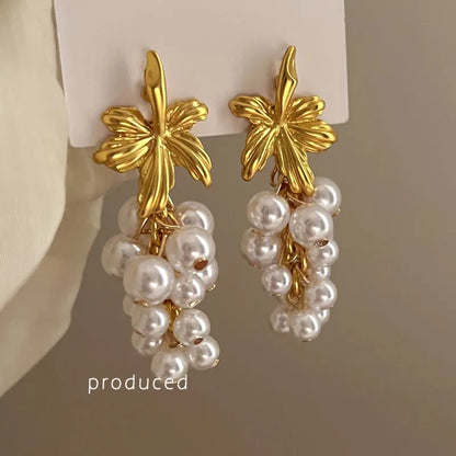 Pearl Grape Vine Earrings