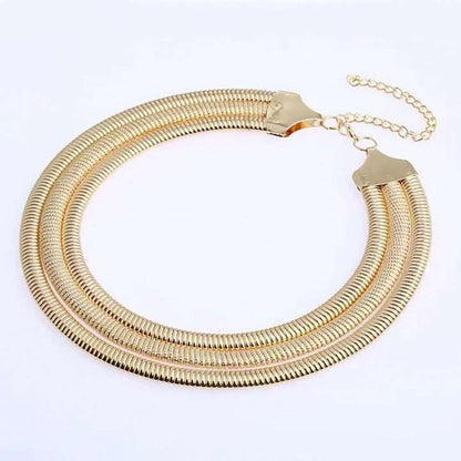 Triple Layer Gold Choker Necklace