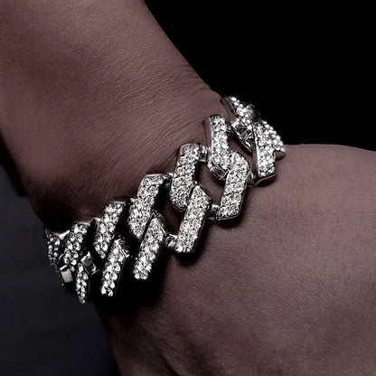 Iced Out Silver Unisex Bracelets-3 Types