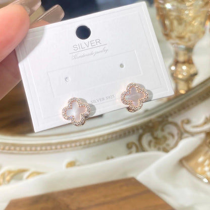 Studded Clover Double Sided Earrings-Reversible
