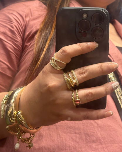 Nail Big Statement Ring-Gold