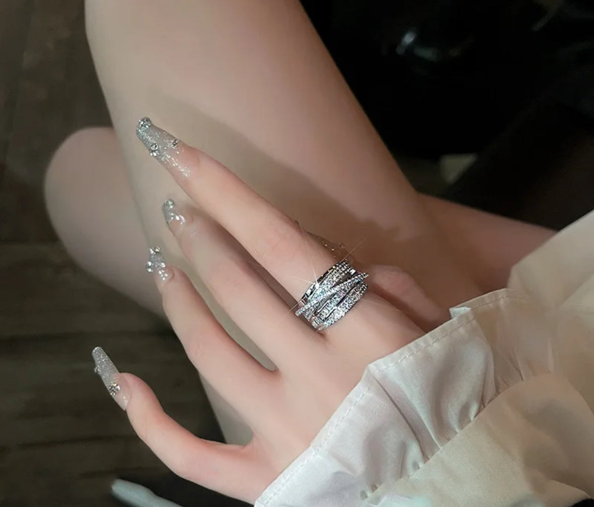 Silver Layered Ring