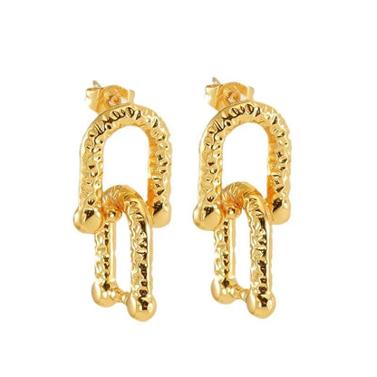 Textured Link Earrings