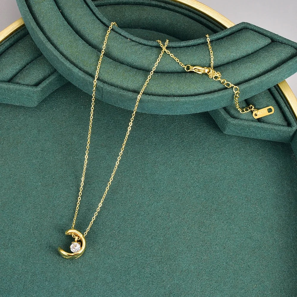 Moon Solitaire Necklace