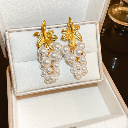 Pearl Grape Vine Earrings