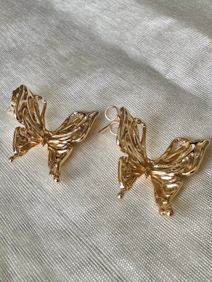 Gold Butterfly Studs