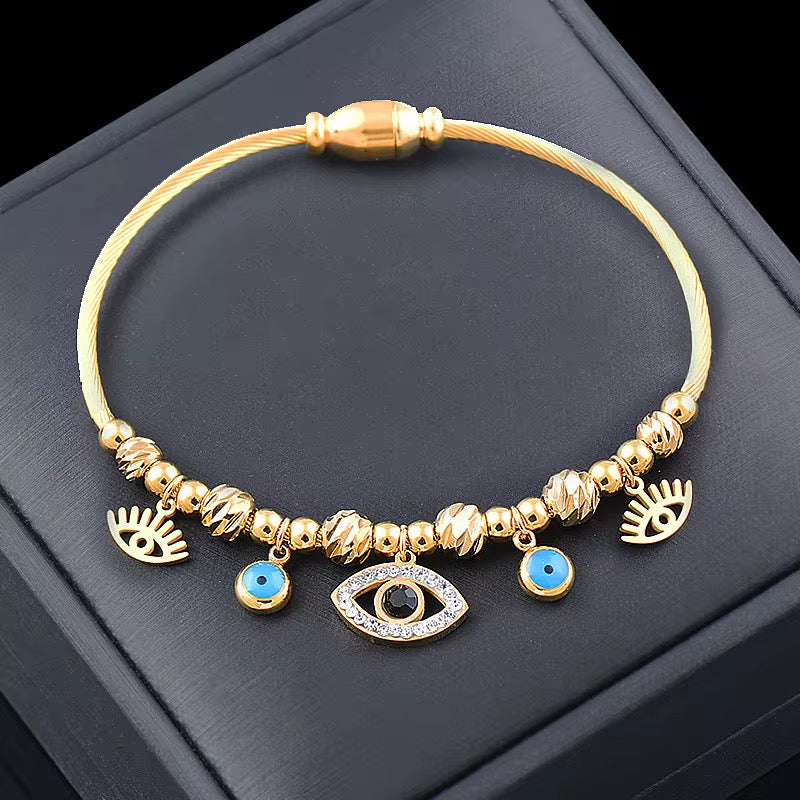 Evil Eye Charm Kada Bracelet