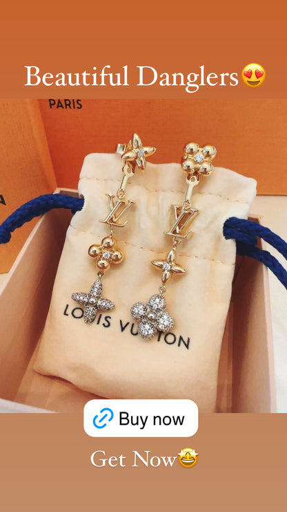 Clover Flower Dangler Earrings