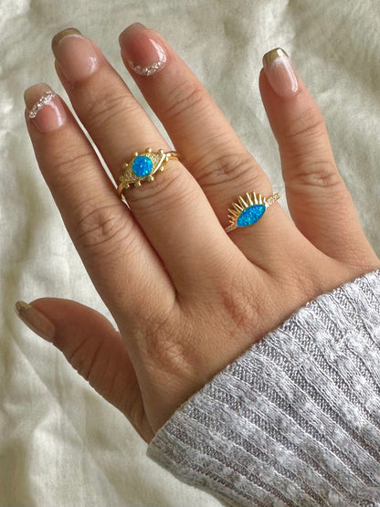 Turquoise Evil Eye Rings-2 Designs