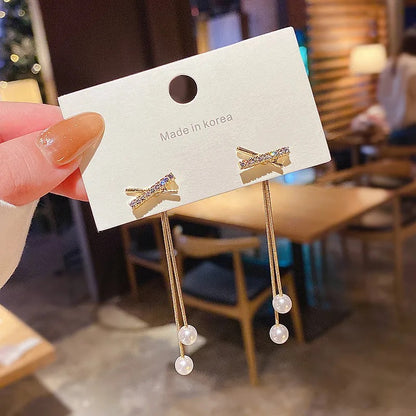 X F&B Pearl Dangler Earrings