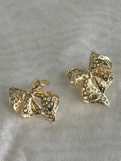 Mesh Bow Stud Earrings