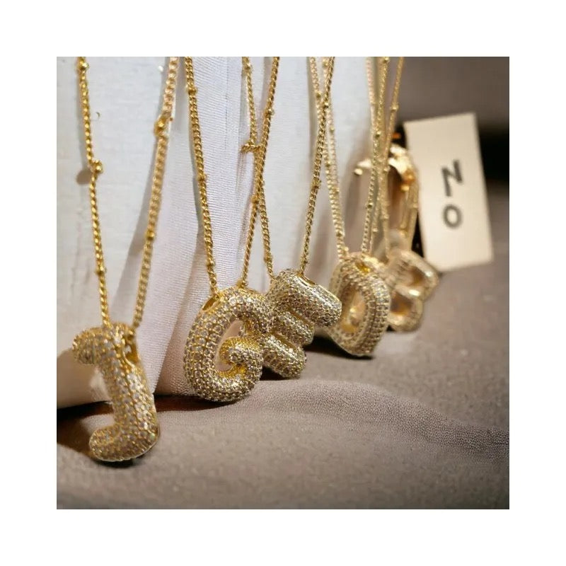 Studded Balloon Alphabets Necklace